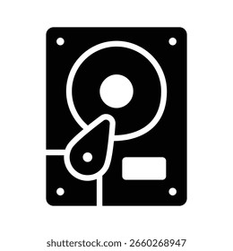 A customizable glyph icon of hard drive access