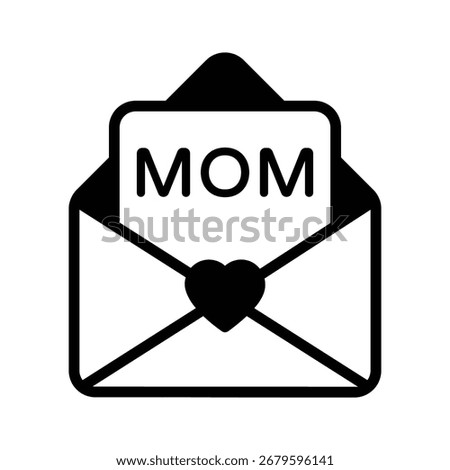 A customizable glyph icon of heartfelt wish card