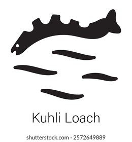 Customizable glyph icon of kuhli loach 