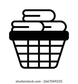 Um ícone de glifo personalizável do compartimento da cesta de roupas