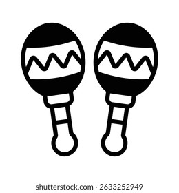 Um ícone de glifo personalizável de maracas para comemoração