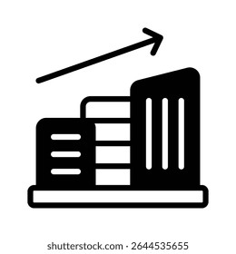 A customizable glyph icon of metaverse building architecture