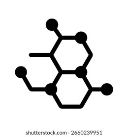 Um ícone de glifo personalizável de estrutura de ligação molecular