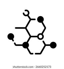 Um ícone de glifo personalizável de estrutura de ligação molecular