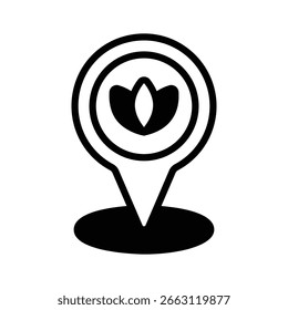 Un icono de glifo personalizable de la relajante ubicación del spa