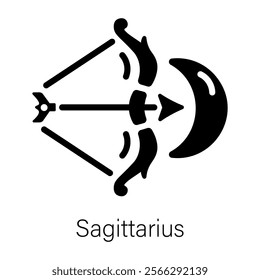 Customizable glyph icon of sagittarius sign 