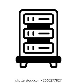 Um ícone de glifo personalizável da configuração do rack de servidores