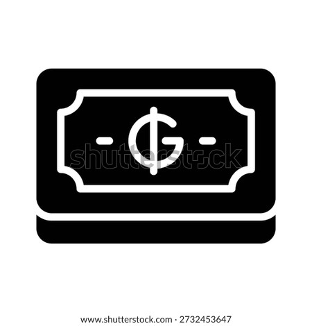 A customizable glyph icon showing paraguayan guarani is editable