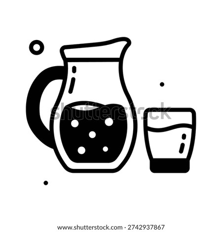 A customizable glyph icon showing water jug for iftar use