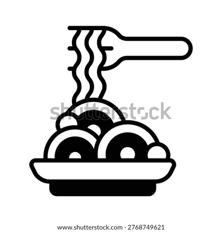A customizable glyph icon of spaghetti pasta food
