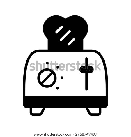 A customizable glyph icon of toaster kitchen appliance