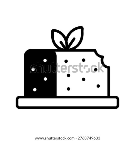 A customizable glyph icon of tofu vegan food