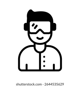 Um ícone de glifo personalizável do avatar vr person