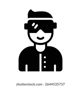 Um ícone de glifo personalizável do avatar vr person