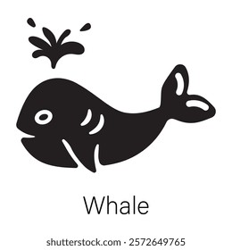 Customizable glyph icon of a whale 