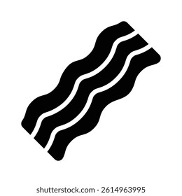 A customizable glyph style icon of bacon strip