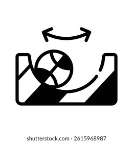 A customizable glyph style icon of ball friction experiment