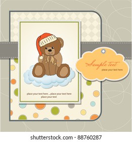 customizable greeting card with teddy bear
