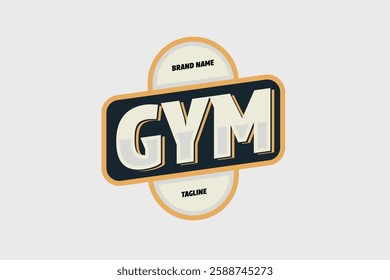 Customizable Gym Logo with Modern Vintage Style for Fitness Businesses