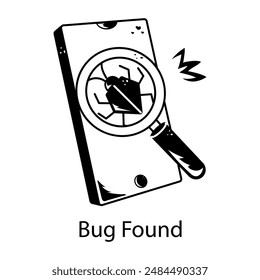 Customizable hand drawn icon of bug found 