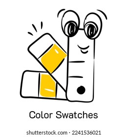 Un icono personalizable dibujado a mano de las muestras de color 