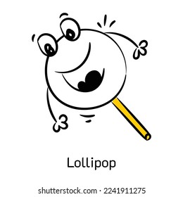 A customizable hand drawn icon of lollipop 