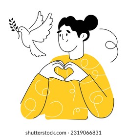 Ilustración de paz personalizable a mano 
