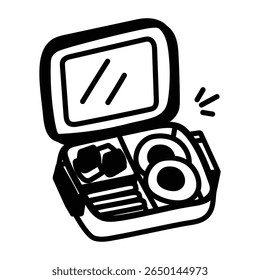 Ein benutzerdefinierbares, handgezeichnetes Symbol der Lunchbox