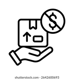 A customizable handy line icon depicting free delivery concept