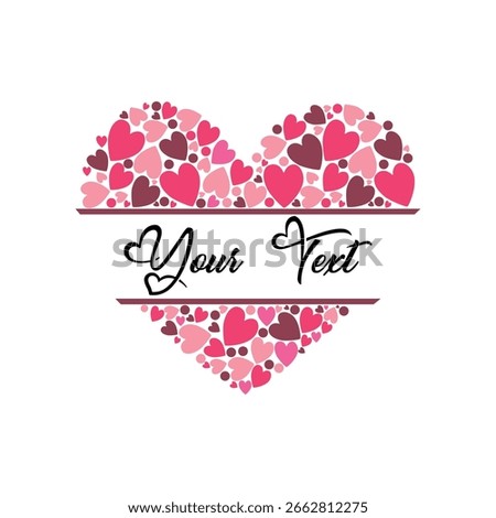 Customizable Heart Made of Small Hearts with Text Space