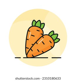 Customizable icon of carrot in editable style, organic and healthy food