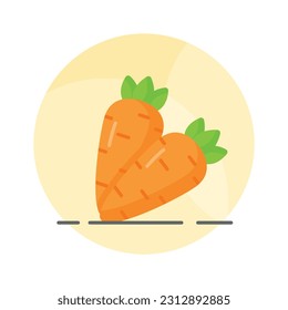 Icono personalizable de zanahoria en estilo editable, comida orgánica y saludable