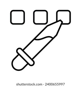 Icono personalizable del cuentagotas en estilo moderno, vector de selector de color, herramienta de color