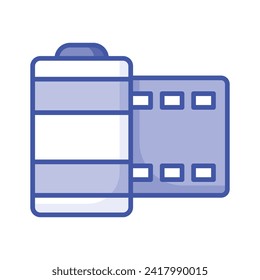 Customizable icon of film roll, movie making accessory