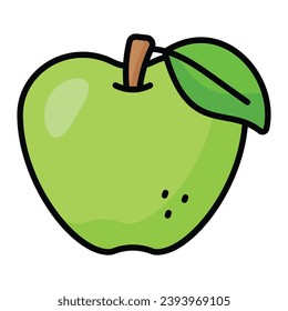 A customizable icon of green apple, ready to use vector