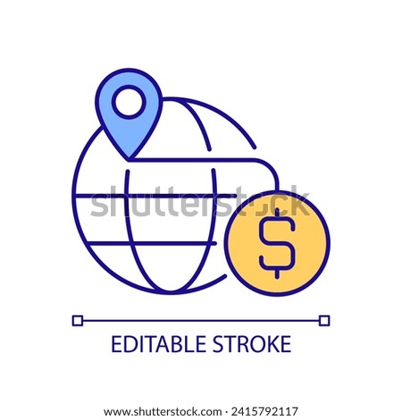 Customizable icon representing host country concept, isolated vector, FDI thin line illustration.