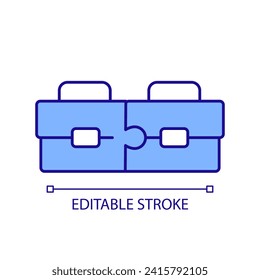 Customizable icon representing joint ventures concept, isolated vector, FDI thin line illustration.