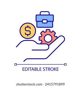Customizable icon representing resource access concept, isolated vector, FDI thin line illustration.