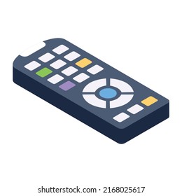 Un icono personalizable del mando a distancia de la TV en estilo isométrico 

