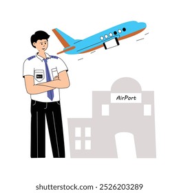 Ilustración personalizable del piloto en estilo moderno