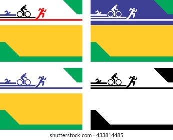 Customizable illustration of posters fliers presentations background templates for sport games and triathlon