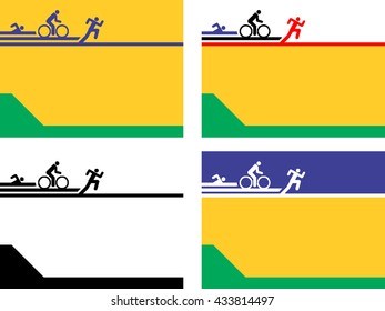 Customizable illustration of posters fliers presentations background templates for sport games and triathlon