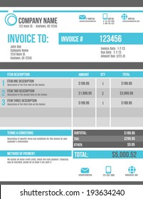 Customizable Invoice Template Design