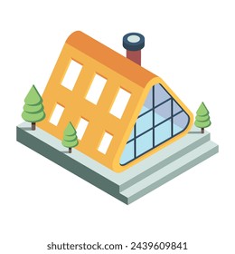 A customizable isometric icon of cabin