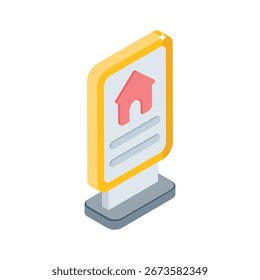 Um ícone isométrico personalizável da propaganda da casa digital