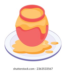 Customizable isometric icon of homey pot 