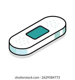 A customizable isometric icon of medical bandage