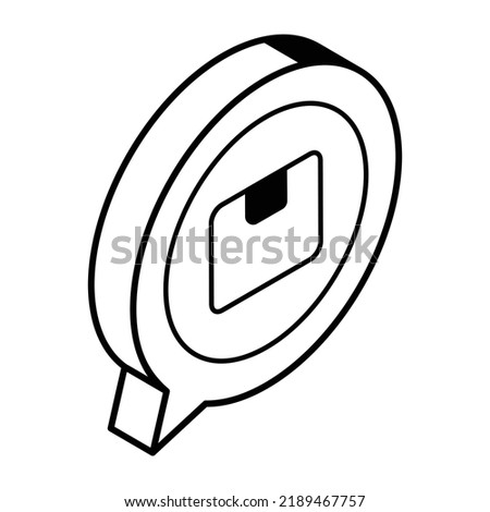 A customizable isometric icon of product analysis 