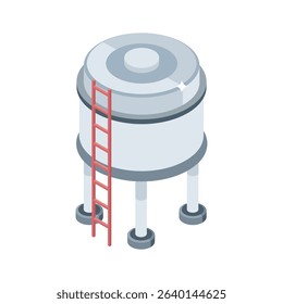 A customizable isometric icon of reservoir storage setup