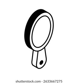 A customizable isometric icon showing a stylish hand mirror